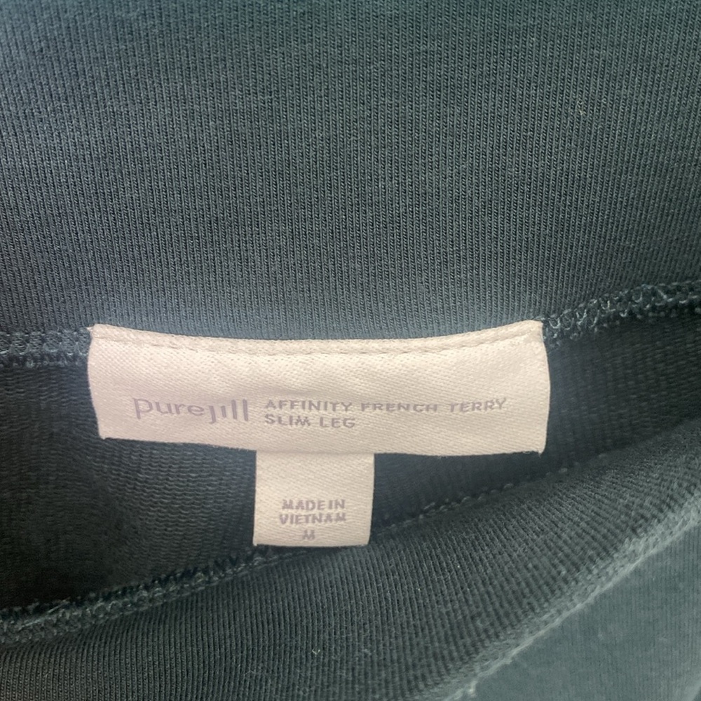 J. Jill Dark pine Green affinity slim leg French terry pants - Picture 6 of 8